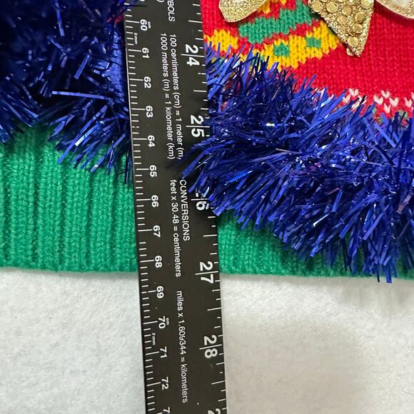 Ugly Christmas Sweater Tacos LIGHTS UP Tacky Tinsel Xmas Party Winner Sz Medium - Picture 5 of 5